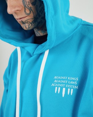 AGAINST KINGS HOODIE BLUE